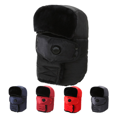 Winter riding wind and cold reinforced velvet with air vent protection neck Lei Feng cap mask removable cap for the elderly_voghion.com