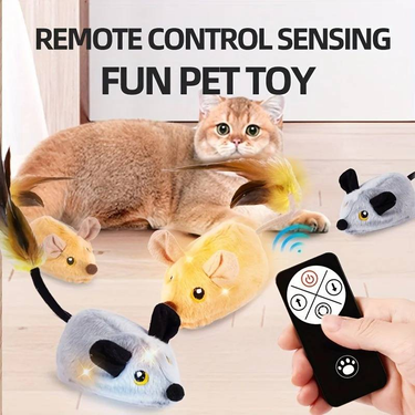 Simulation cat catching toy with remote control electric rechargeable toy indoor boredom entertainment pet toy_voghion.com