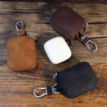 Retro Earphone Protective Cases Coins Holder Zipper Mini Pouch with Keychain Bluetooth Headphone Keys Storage Creative Simplicity Small Bags_voghion.com