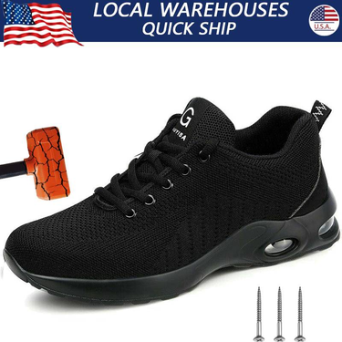 Lightweight Men Safety Shoes Steel Toe Cap Work Sneakers Men Protective Shoes Anti-smash Anti-puncture Indestructible Shoes_voghion.com