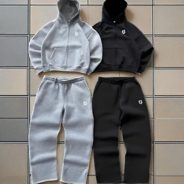Embroidered Zipper Sweatpants Suit Casual Trousers Suit High Street Rap Street US Size Men's And Women's Sweatpants Suit_voghion.com