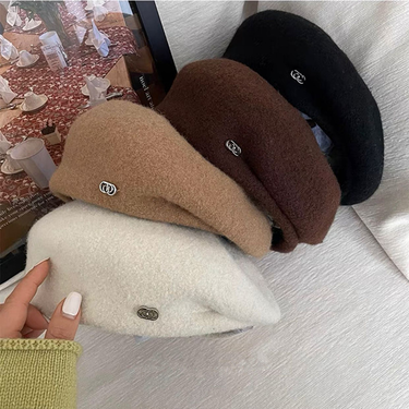 Autumn winter shaped berets, Japanese designer's irregular pleated artist hat, Korean version, small and versatile_voghion.com