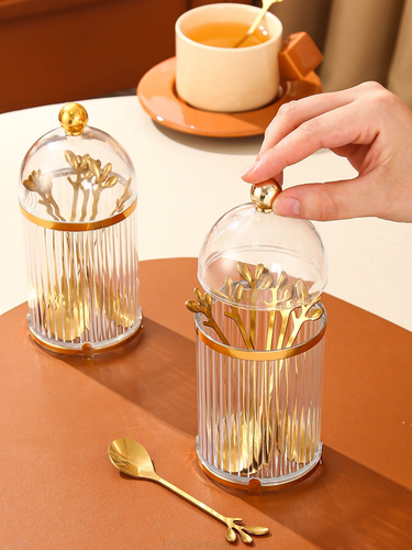 New plastic birdcage fruit spoon set of six cans with lids_voghion.com