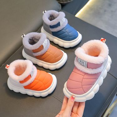Kids Winter Boots Waterproof Pu Leather Insulated Warm Snow Boots For Boys Girls Toddler Non-Slip Outdoor Shoes (Red/Blue/Purple/Orange/Brown)_voghion.com