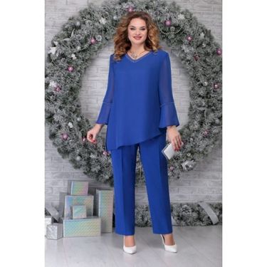 large size new trousers suit, fashionable and elegant hot diamond long-sleeved loose slimming two-piece set_ecoleips.com