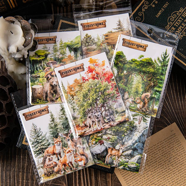 25 Pieces/set Forest Animal And Stone PET Craft Collage Substrate, Flash Treatment, Animal Printing Self-adhesive Decoration, Used For DIY_voghion.com