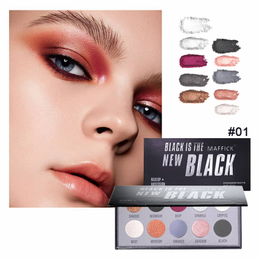 10 Shades BLACK Smoky Eye Sparkling Eyeshadow_voghion.com