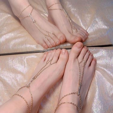 Cinnabar Jade For Women Sexy Foot Fetish 2025 New Trendy Su Pearl Exotic Style Metal Chain Anklet_voghion.com