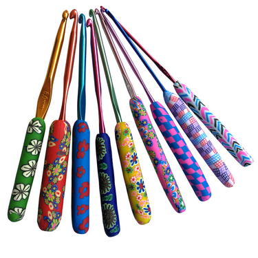Colorful printed crochet set, 14 pieces of soft clay crochet_voghion.com