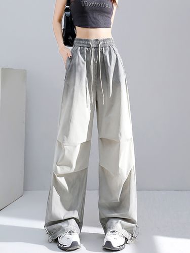 Quick-Dry Tie-Dye Cargo For Women, Summer Thin Elastic High-Waist Slimming Loose Casual Draped Jogger Wide-Leg Pants_voghion.com