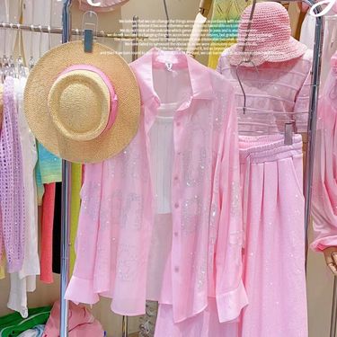 Women's Clothing counter heavy hot diamond fashionable thin loose version casual light color shirt sunscreen shirt_voghion.com