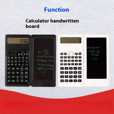 Portable Solar & Battery Dual-Power Function Calculator With Erasable Writing Pad - 12-Digit Display, ABS Material, Ideal For Office_voghion.com
