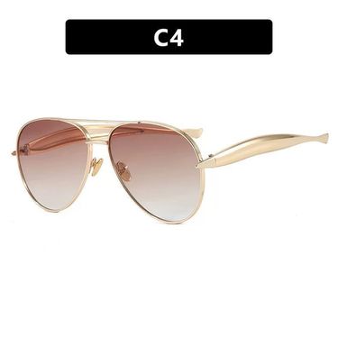 Women's Sports Vintage Punk Double Beam Mirror Sunglasses Tide_voghion.com