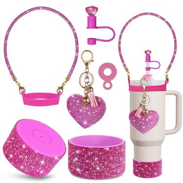 Applicable Accessories Set Heat Insulated Cup Cover Straw Cover Cute Ornaments 1 Handle With Anti Fall Cover_voghion.com