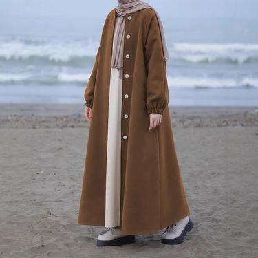 Women's Clothing Autumn And Winter New Solid Color Fashion Temperament Coat Long Cardigan Loose Coat_voghion.com