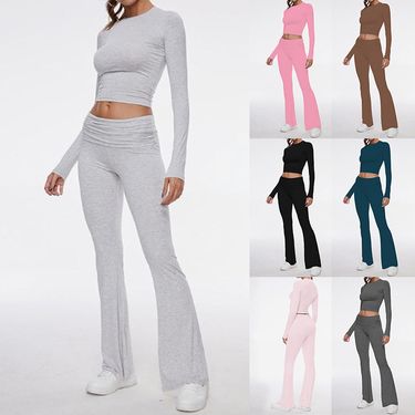 Women's Clothing Round Neck Two Piece Suit_voghion.com