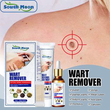 South Moon wart solution combination pack to remove acupoint warts, filiform warts, especially flat warts, fleshy thorns, corns eye cream essence_voghion.com