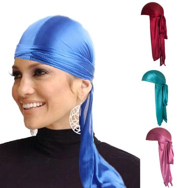 2024 Simulation Silk Elastic Knitted Fabric Long Tail Braided Pirate Knot Headband Hat_voghion.com