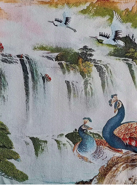 1.6M Super size Chinese Folk Silk Embroidery Water makes money Thangka Tangka Painting Mural_maomaolike.com