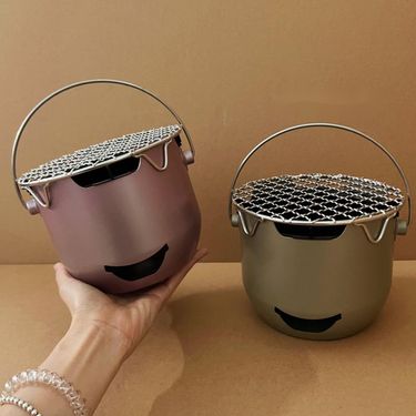Mini Portable Outdoor Carbon Home Use, Stainless Steel Surround For Barbecue, Tea Brewing, Olive Alcohol, Korean Style_voghion.com