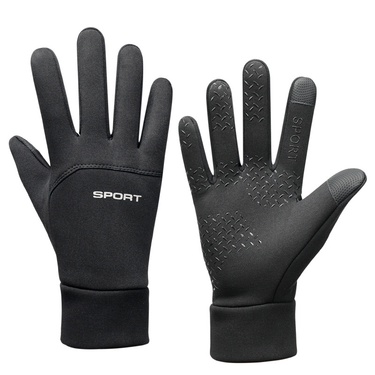 Outdoor sports fleece warm gloves Men's and women's touch screen ski non-slip cycling gloves_voghion.com
