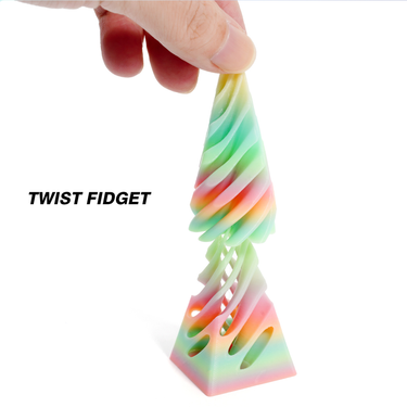 3D Printed Pyramid Spinning Toys Educational Spiral Three Dimensional Structure Fingertip Ornaments Two Color Vortex Toys_voghion.com