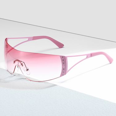 Y2K Spicy Girl Sweet Cool Dot Dia Glasses Frameless Edge Cutting Trendy Sunglasses Hollow Out_voghion.com