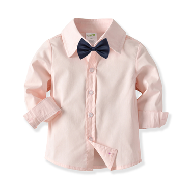 Boys' Pink Long Sleeve Shirt Children's Baby Cotton Long Sleeve Base Shirt Large Children's Shirt_voghion.com