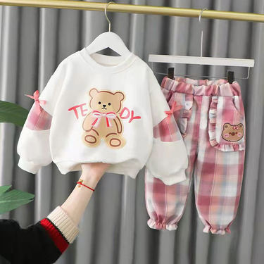 Baby Girl Spring And Autumn Hoodie Set Spring Baby Two-piece Set Early Spring Children's Clothes Girl Spring Clothes_voghion.com