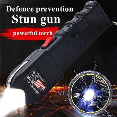 Women Self Defense Tools Stun Gun Portable Electric Shock Guard Against With LED Flashlighting_voghion.com