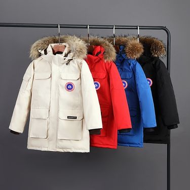 Shuaidago Kids' Winter Parka With Detachable Hood, Windproof Thickened Down Jacket For Boys & Girls (Black, Navy Blue, Red, Beige) – Expedition Series_voghion.com