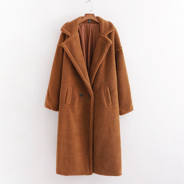 Women's Clothing loose lambskin coat Teddy fur large lapel medium long plush coat cotton coat _voghion.com