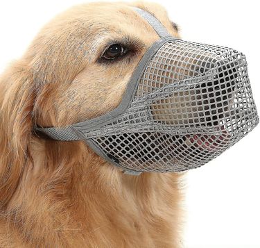 Dog Muzzle With Adjustable Straps, Soft Mesh Covered Muzzles For Small Medium Large Dogs_voghion.com