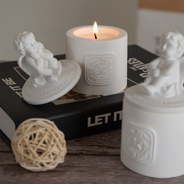 Statue Angel Series Aromatherapy Candle Essential Oil Soy Wax Aromatherapy Fragrance Fragrance Cup Diffuser Gift Box Set_voghion.com