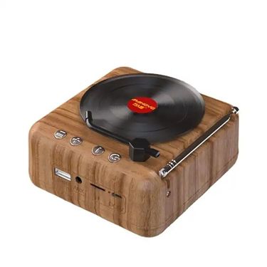 Small Portable Mini Wooden Retro BT With FM Radio HIFI Sound Effect Ultra Long Standby Music Speaker_voghion.com