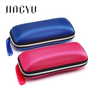 Unisex Compression small grid zipper Glasses case Sunglasses case eva zipper bag Black Sunglasses Sun case_voghion.com