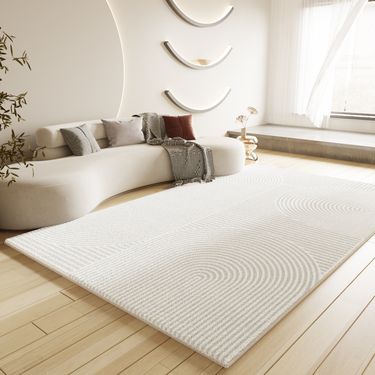 Cream Simple Living Room Carpet 2024 Light Luxury Dirt-resistant Easy-care Non-slip Advanced Plush Sofa Carpet Floor Mat_voghion.com