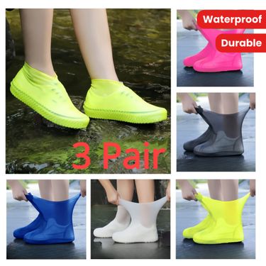 3 Pair Of Outdoor Latex Rain Boots Waterproof Shoe Cover That Can Be Reused For Rain Prevention. Multiple Colors To Choose From, Durable_voghion.com