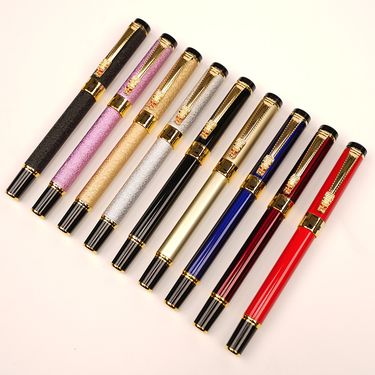 280 Yongsheng Dragon Head Fountain Pen Metal Frosted Rod 9 Colors Pearl Signature Pen Advertising Gift Pen Can Be Engraved Logo_voghion.com