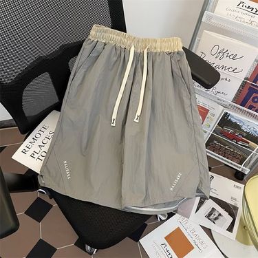 Men's Clothing Summer Solid Color Light Breathable Quick Drying Shorts All Match Loose Outdoor Five Point Ice Silk Thin Casual Pants_voghion.com