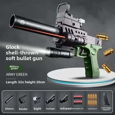 Children's Lolok With Throwable Shell And Capable Of Firing Chambered Soft Bullet Model Hand Tactical Edition Toy Gun_voghion.com