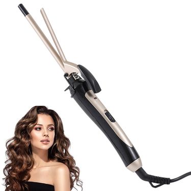 9mm Micro Curling Iron, Ceramic Barrel For Tight Curls & Waves, Fixed Clip With 30 Heat Settings_voghion.com