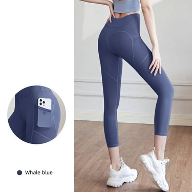Women's High - Waisted Butt - Lifting Yoga Pants With Mesh Side Pockets, Elastic Compression Sports Leggings For Running, Yoga And Fitness_voghion.com