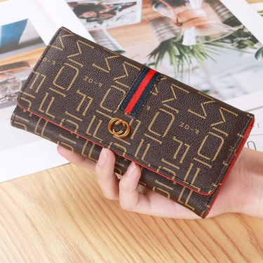 Europe and the United States fashion simple three fold long small purse female multi-card lady holding bag purse purse mini card bag female_voghion.com