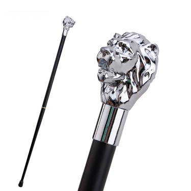 White Lion Head Handle Fashion Walking Stick For Party Decorative Walking Cane Elegant Crosier Knob Walking Stick 93cm_voghion.com