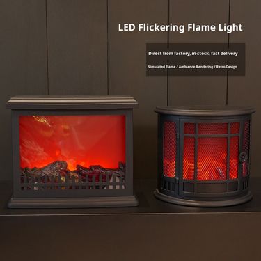 Classic PVC Fireplace Decor With USB/Battery Operation - European & American Style Hearth Simulation (Battery Not Included)_voghion.com