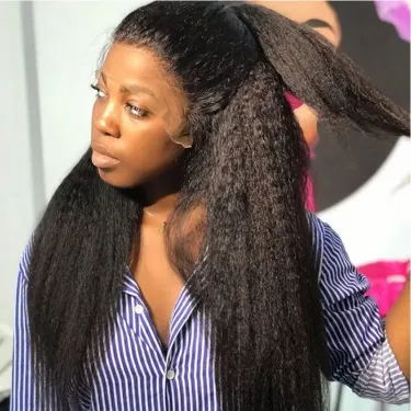 250% Full 30 34 Inch Kinky Straight Human Hair Wigs 13x6 4c Edges HD Transparent Frontal Yaki Straight Lace Front Wigs For Women_voghion.com