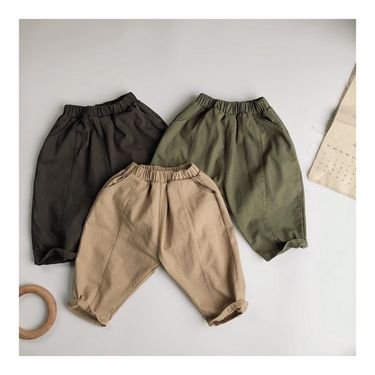 Korean clothing, men's women's spring and autumn new styles, children's pressed casual carrot twill woven pants, stylish_voghion.com