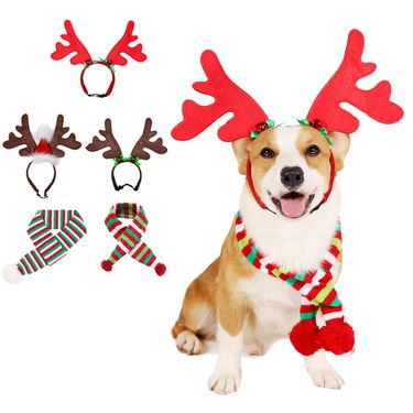 Christmas Large dog scarf Bib Christmas Headband Dog Clothing Pet Accessories Christmas supplies Winter warm_voghion.com
