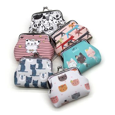Kitten Printed Change Bag Cartoon Wallet Ladies Coin Bag Children's Handle Creative Bag_voghion.com